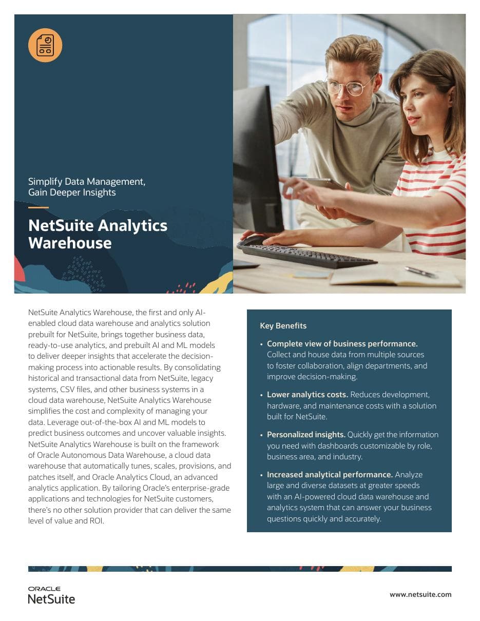 Analytics Warehouse datasheet cover