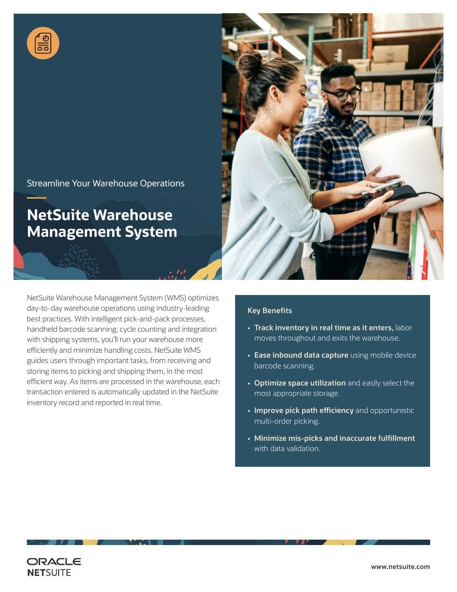 Warehouse Management (WMS) datasheet cover